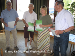 25 jährige Mitgliedschaft 2023